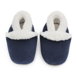 Navy Suede Slippers