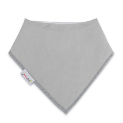 Dotty Fish baby and toddler plain light grey cotton bandana bib.