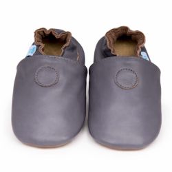 Plain Charcoal Rubber Sole Shoes