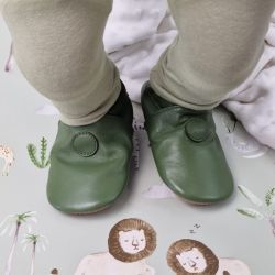Plain Olive Rubber Sole Shoes