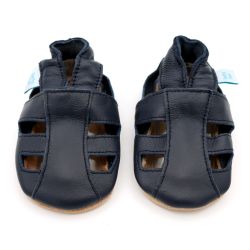 Navy leather baby sandals from Dotty Fish