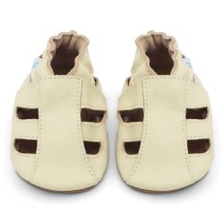 Cream leather baby sandals by Dotty Fish 