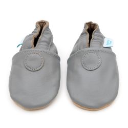 Dotty Fish soft leather baby and toddler shoes in grey