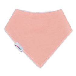 Peachy pink cotton baby bib by Dotty Fish 