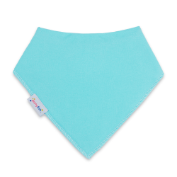 Dotty Fish baby and toddler plain turquoise blue cotton bandana bib.