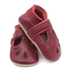 Dotty Fish Baby Shoes Girls Leather T-Bar Crib Shoes 