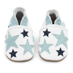 Dotty Fish Blue Twinkle Star soft leather baby shoes 