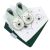 Dotty Fish baby gift set including leather polar bear shoes, a dark green cotton bib and a polar bear cotton bib.