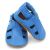 Dotty Fish blue leather infant soft sole barefoot sandals, for boys and girls.