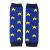 Blue Dotty Fish legwarmers with dark blue cuffs and yellow stars, for infant girls and boys.