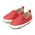 Dotty Fish red leather pre-walker rubber sole slip-on shoes.