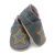 Dotty Fish charcoal grey leather soft sole unisex infant shoes with embroidered rainbow star design.