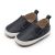 Dotty Fish navy blue leather pre-walker rubber sole slip-on shoes.