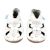 White leather Dotty Fish baby and toddler first walker soft sole sandals with white flowers.