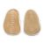 Soft suede non-slip sole of Dotty Fish infant shoes imprinted with Dotty Fish name and logo.
