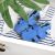 Bright blue leather baby sandals.
