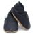 Dotty Fish navy blue soft sole unisex infant shoes.