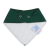 White fleece backing of plain dark green cotton Dotty Fish bandana bib, for infant girls and boys.