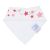 White fleece backing of cotton Dotty Fish pink stars bandana bib, for infant girls and boys.