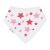 Dotty Fish baby and toddler white cotton bandana bib with pink twinkle stars pattern.