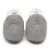 Pale grey suede Dotty Fish children’s soft sole slippers with warm fleece lining.