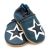  Dotty Fish navy blue soft sole infant first walker shoes with white and navy star design.