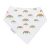 Dotty Fish baby and toddler white cotton bandana bib with rainbow and cloud pattern.