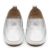 Silver leather Dotty Fish baby and toddler rubber sole slip-on shoes.