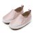 Dotty Fish pink leather pre-walker rubber sole slip-on shoes.