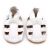White leather Dotty Fish baby and toddler first walker soft sole sandals for girls and boys.