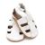Dotty Fish white leather infant soft sole barefoot sandals.
