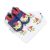 Blue Dotty Fish infant soft sole shoes with multicoloured fish design and matching white bib with fish design.