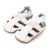 White leather Dotty Fish unisex pre-walker soft sole sandals.