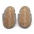 Non-slip soft suede soles of Dotty Fish children’s slippers imprinted with Dotty Fish name and logo.