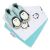 Dotty Fish baby gift set including leather penguin shoes and a turquoise cotton bib and a white with penguins cotton bib.