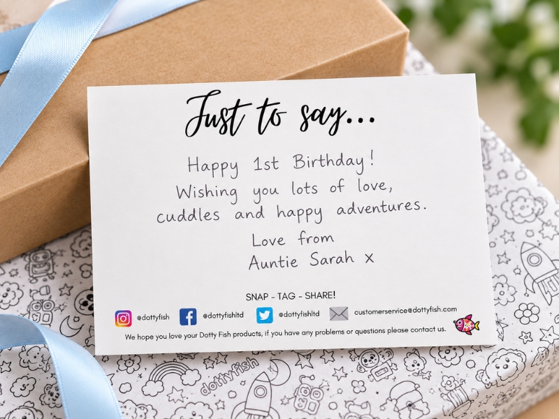 Dotty Fish handwritten gift message