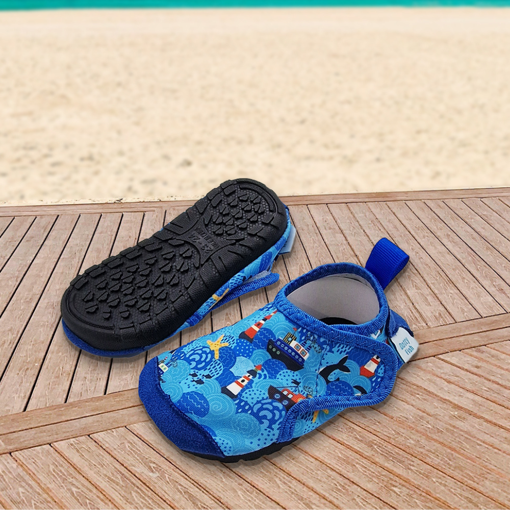 Dotty Fish swim shoes with rubber soles