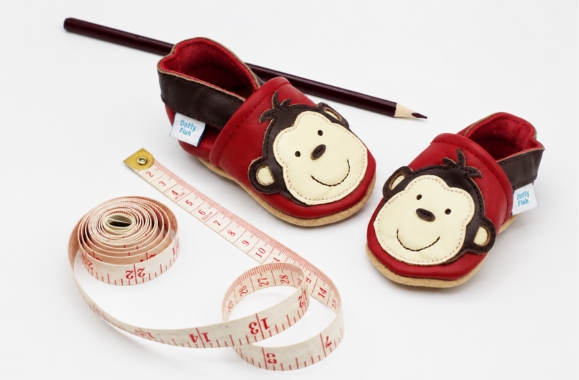 Dotty Fish size guide for baby and toddler shoes